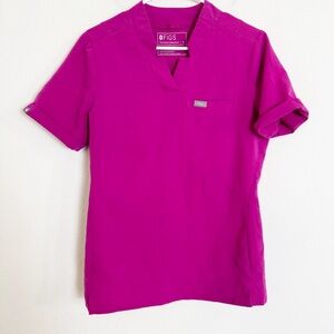 Figs Magenta short sleeve Scrub Top
